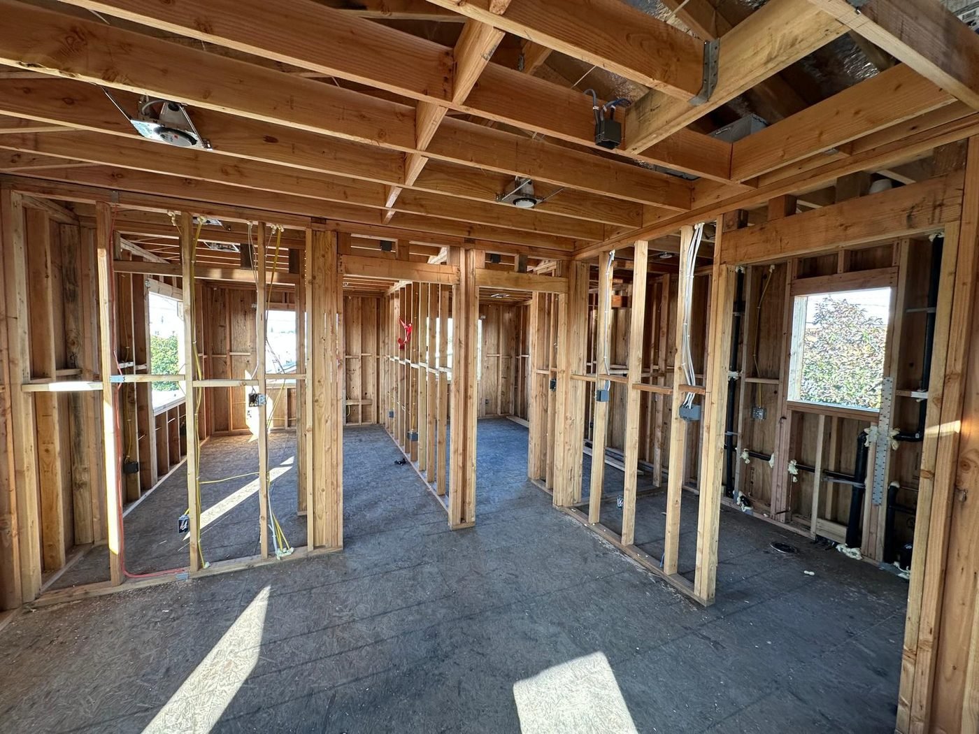 Interior framing before drywall